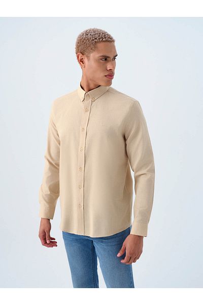 Loft Ανδρικό πουκάμισο Regular Fit Beige Lf2037403