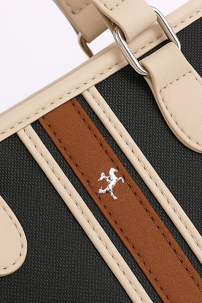 POLO CLUB Geantă de mână și umăr cu curea încrucișată lungă cu 4 compartimente pentru femei (32x27 CM)