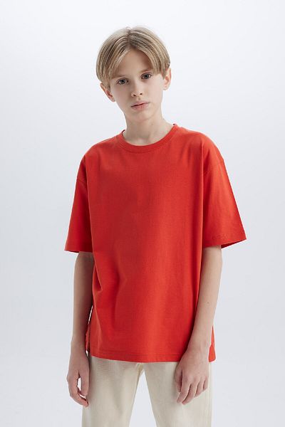 DeFacto Boy's Crew Neck Oversize T-Shirt - Short Sleeve, Wide Fit B5927A825Sm