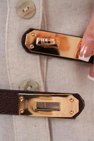 MODAM HİFA Bitter Coffee Adjustable Size Women's Belt Trouser Belt Dress Belt Shirt Belt Coat Belt
