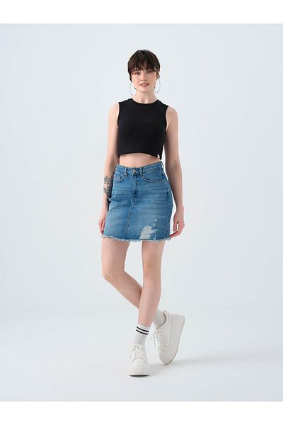 Loft Denim Blue Women's Skirt Lf2039813