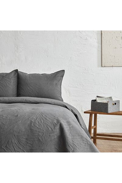 Karaca Home Sonnia Double Bedspread Set Anthracite