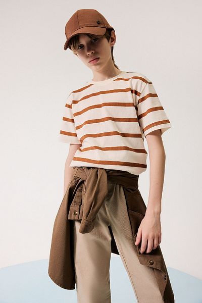 DeFacto Boy's Crew Neck Striped Short Sleeve T-Shirt D9491A825Sm