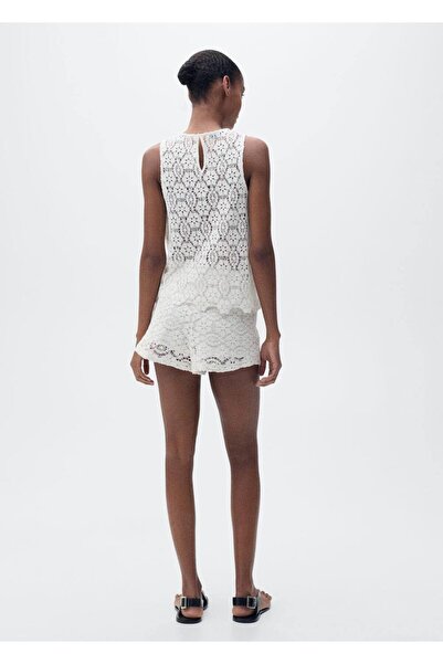 MANGO Woman Düz kroşe şort