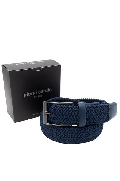 Pierre Cardin Navy Blue Knitted Men's Belt Pc-Örgüld3