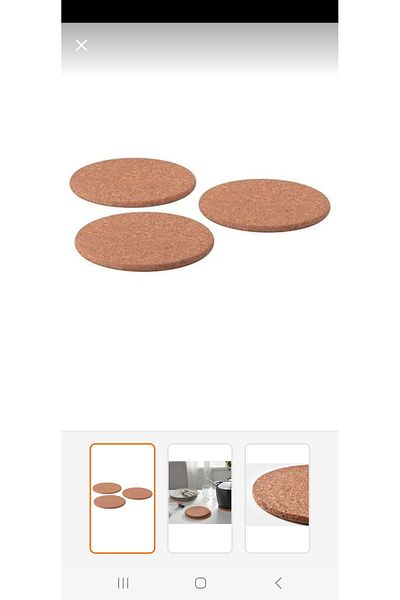 IKEA İkea heat nihale mantar tava çaydanlık Altlığı 3 adet set