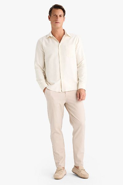 DeFacto Regular Fit Polo Neck Cotton Long Sleeve Shirt D6100Ax25Sp