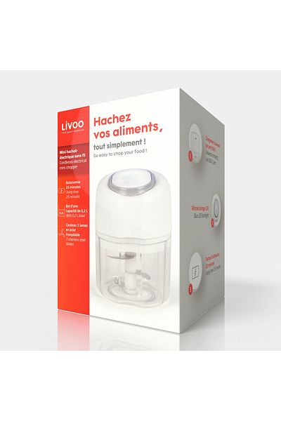 LİVOO Mini tocator electric fara fir Livoo DOP226, 12 W, 0,2 L