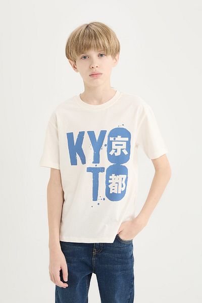 DeFacto Boy's Crew Neck Printed Short Sleeve T-Shirt D9258A825Sm