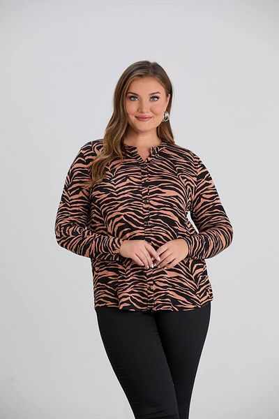 TUSSE Elegant Classic Front Button Shirt Look Viscose Relaxed Fit Plus Size Blouse