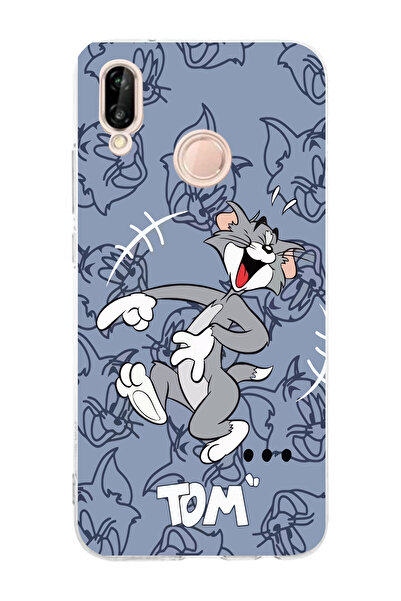 moonset Huawei P20 Lite Uyumlu Tom Tasarımlı Baskılı Şeffaf Telefon Kılıfı