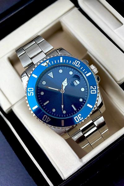 Louis Genessio Limited Edition Sky Blue Calendar Men's Wristwatch