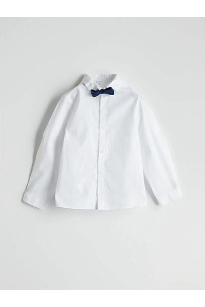 LC Waikiki Lcw Kids Basic Boy's Shirt with White Bow Tie