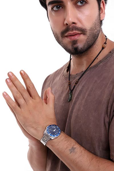 Louis Genessio Limited Edition Sky Blue Calendar Men's Wristwatch