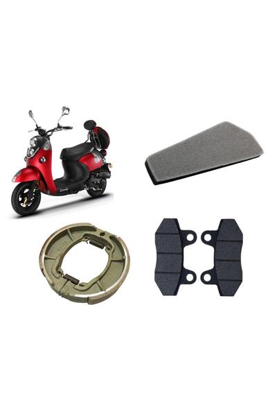 MOTOHANE Kuba Trendy 50 Bakım Seti Ön-Arka Balata Ve Hava filtresi