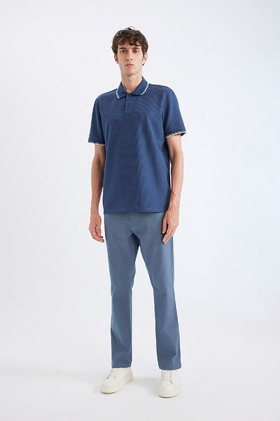 DeFacto Regular Fit Kurzarm-Waffel-Polo-T-Shirt D7932AX25SP