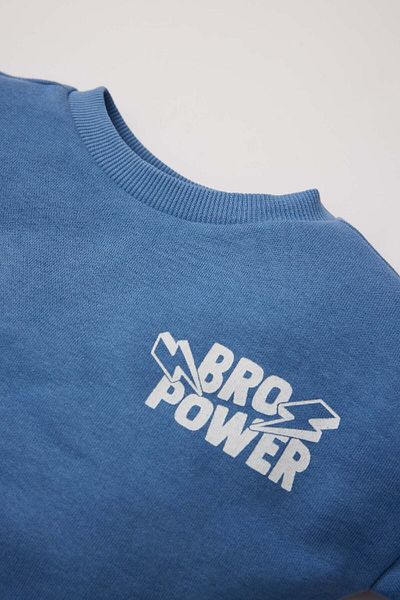 DeFacto Φούτερ Baby Boy Crew με στάμπα D7905a525sp