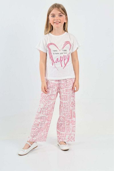 Mrs.idea Girl's Bodrum Heart Printed Suit