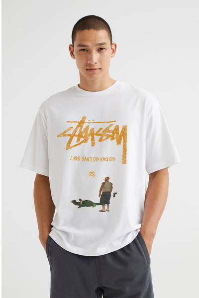 Grove Fashion St Vagos Printed Unisex Oversize T-Shirt