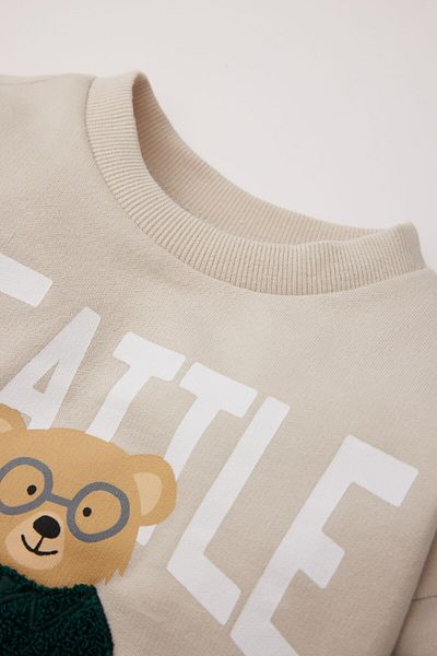 DeFacto Φούτερ Baby Boy Crew με στάμπα με λαιμόκοψη E0282A525SP