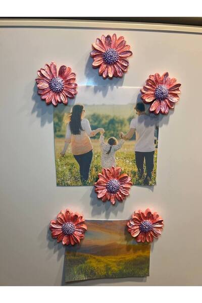 Love Candle Dekor Papatya Magnet, 6lı Magnet Seti, Çiçek Magnet, El Yapımı De...