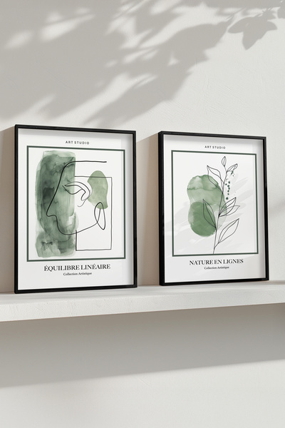 STARYUNA Siiyah 2-dijelni moderni set za slikanje sa efektom akvarela u drven...