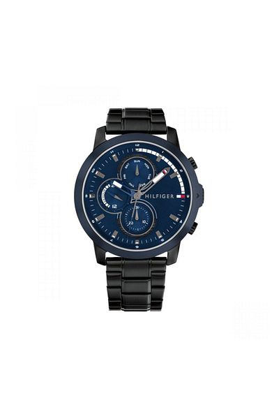 Tommy Hilfiger Pánské hodinky Tommy Hilfiger 1792049 Jameson, černé s modro-tmavě modrým ciferníkem, mechanismus Epson VX9NE Quartz
