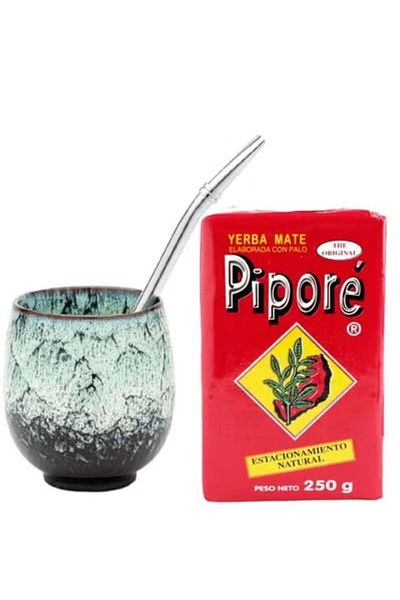 alatar 250g Mate Bebur with a marble cup and a silver filter straw