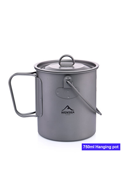 Choice Ti Hang Pot 750ML Widesea Camping Mug Titanium Cup Tourist Tableware P...