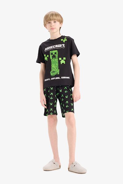 DeFacto Boy's Pajamas Kit - Short Sleeve, Waist, Rubber