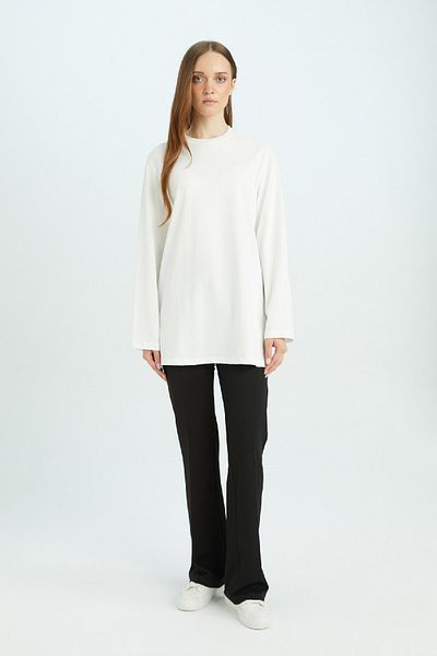 DeFacto Regular Fit Crew Neck Basic Solid Long Sleeve T-Shirt Tunic D4897Ax24Wn