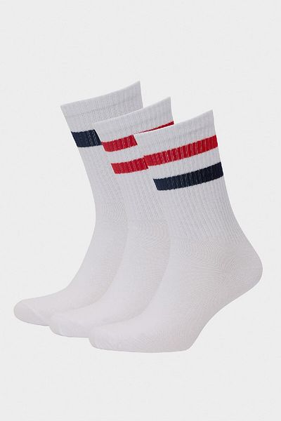 DeFacto Bequeme elastische 3-teilige lange Baumwollsocken für Herren D9656axns