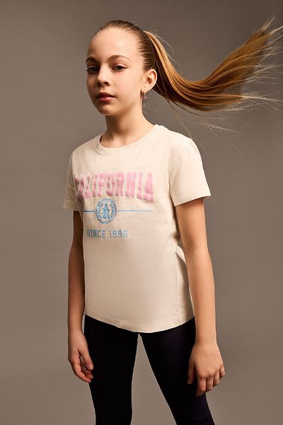 DeFacto Girl's Crew Neck Printed Short Sleeve T-Shirt D8541A825Sm