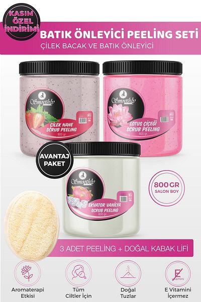 Smoothly Peeling Advantage Set 800gr X 3 Pieces Natural Pumpkin Fiber for Exfoliating Application for Ingrown Hairs