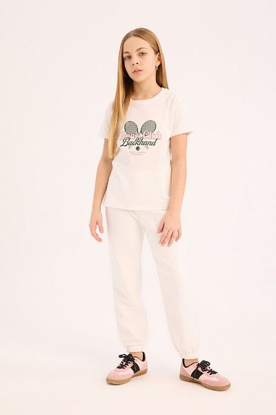 DeFacto Girl's Crew Neck Printed Short Sleeve T-Shirt E0349A825Sm