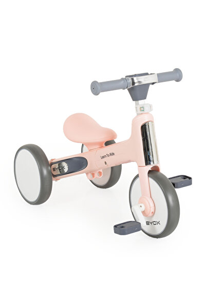 OEM Tricicleta si Bicicleta fara pedale pt copii, Byox Ride Roz, Transformabil, Pliabil, Varsta 2 Ani