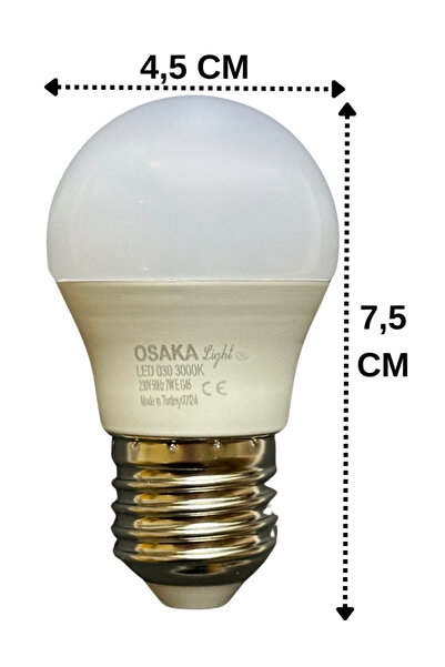 Osaka (1 Adet) Osaka 7W (50W) Sarı Işık E27 Duylu (Kalın Duy) Led Mini Ampul
