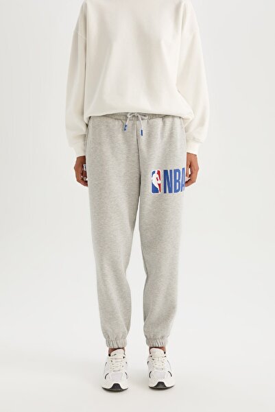 DeFacto Fit Jogger Sweatpants - Nba, Elastic Waist and Lace-Up Pockets, Tall W5814Az24Au
