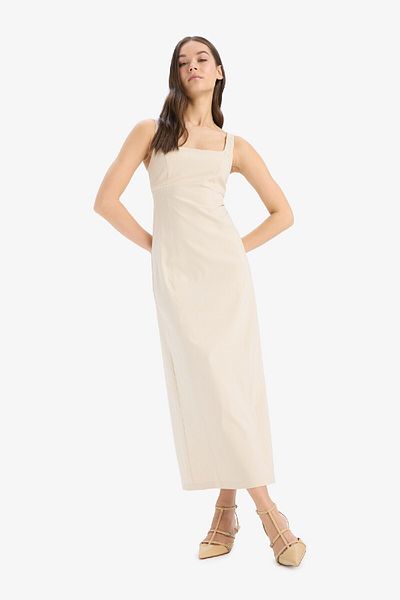 DeFacto Bodycon που αγκαλιάζει το σώμα Basic μονόχρωμο τετράγωνο λουράκι μάξι φόρεμα C5027AX25SP