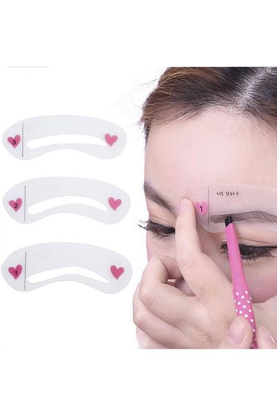 Generic 3pcs Reusable Eyebrow Stencils Makeup Eyebrow Template Aid