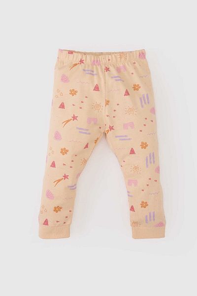 DeFacto Baby Girl Mash Units Long Sleeve Long Bottom with Elastic on Combed Cotton E0764A525Sp