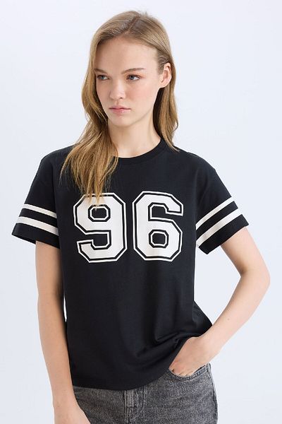DeFacto Regular Fit Crew Neck Printed Short Sleeve T-Shirt D9600Ax25Sm