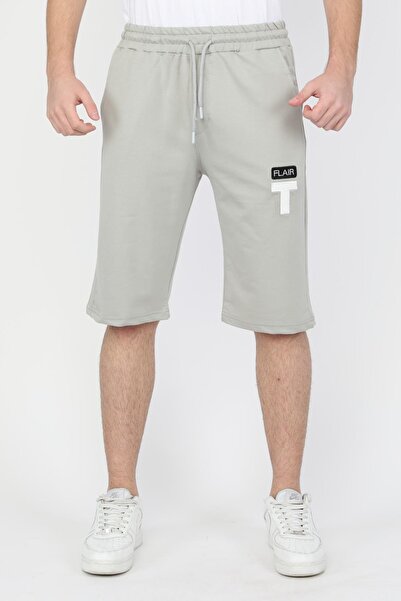 NEW YEAR FİT İki İplik Baskılı Erkek Kapri Şort