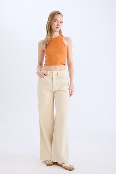 DeFacto Ribbed Halter Neck Camisole Undershirt - U0357Az25Sm