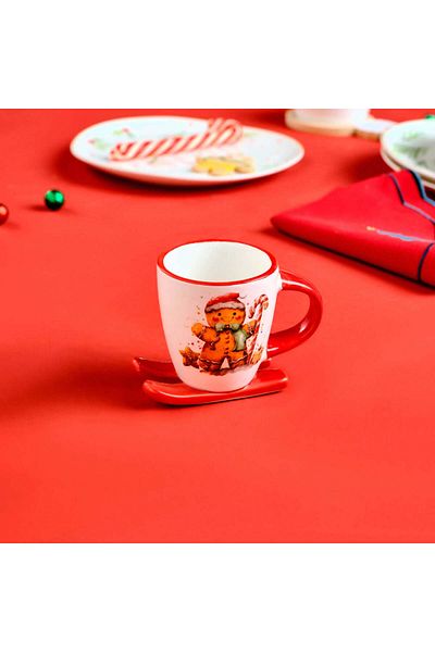 Karaca Anul Nou Crăciun Cute Gingerbread Man ceașcă de cafea, multi