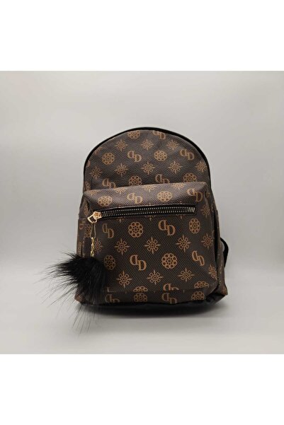 LunovaStyle DaisyPack - Marka Desenli Şık ve Fonksiyonel Kadın Sırt Çantası