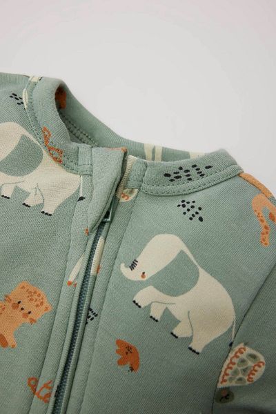 DeFacto Baby-Jungen-Neugeborenen-Safari-bedruckter Langarm-Strampler E0891a525sp
