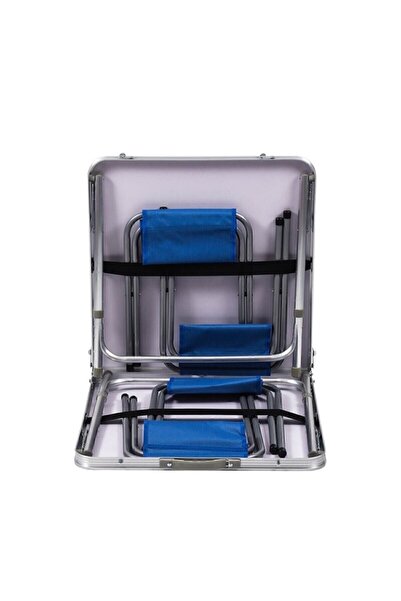 Fırsat7 Katlanabilir Alüminyum Kamp Masa 4'lü Tabure Seti Sahil Deniz Köy Bağ...