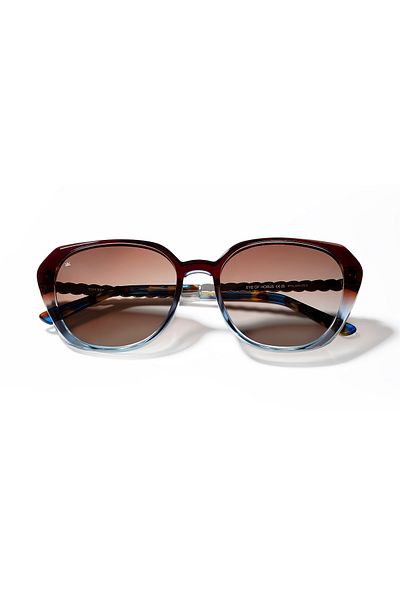 EYE OF HORUS Eoh3001 C3 Blue Gradient Bone Women's Sunglasses