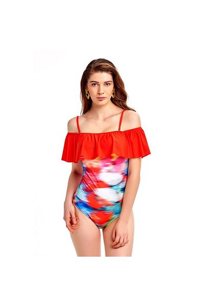 Argento Costum de baie pentru damă, fără bretele, cu modele de vopsea cravată
